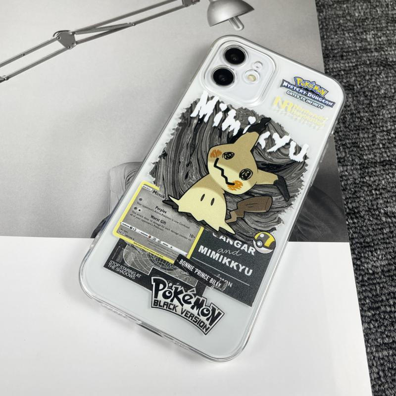 Anime Pokemon Ditto Mew Phone Case for Iphone 14 Plus 13 12 Mini 11 Pro - Mimikyu Plush