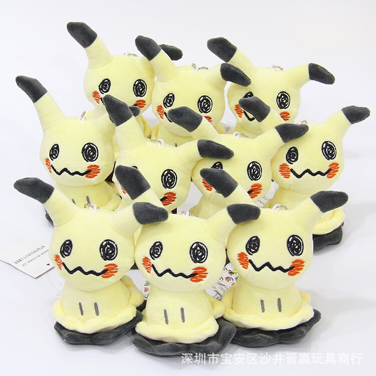 12cm Anime Pokemon Mimikyu Pikachu Key Chains Plush Toy Soft Stuffed Dolls Pendant for Children Christmas - Mimikyu Plush