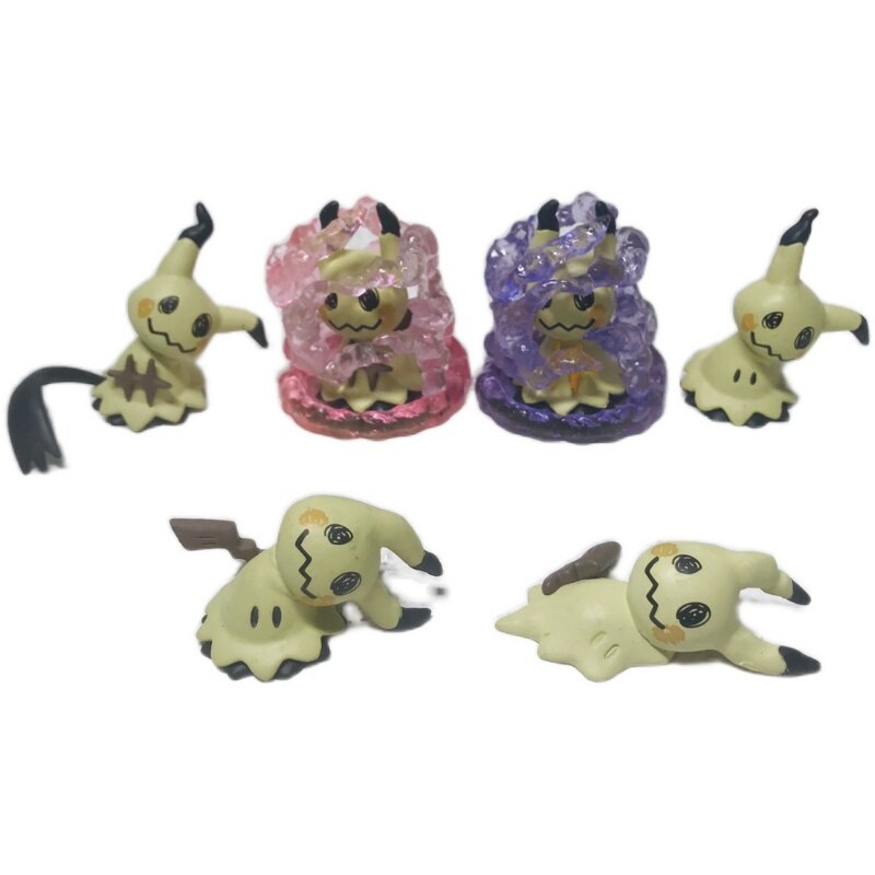 Pokemon Capsule Toys Ghost and Fairy Type Mimikyu 6 Kinds Q Version Action Figure Model Ornament - Mimikyu Plush