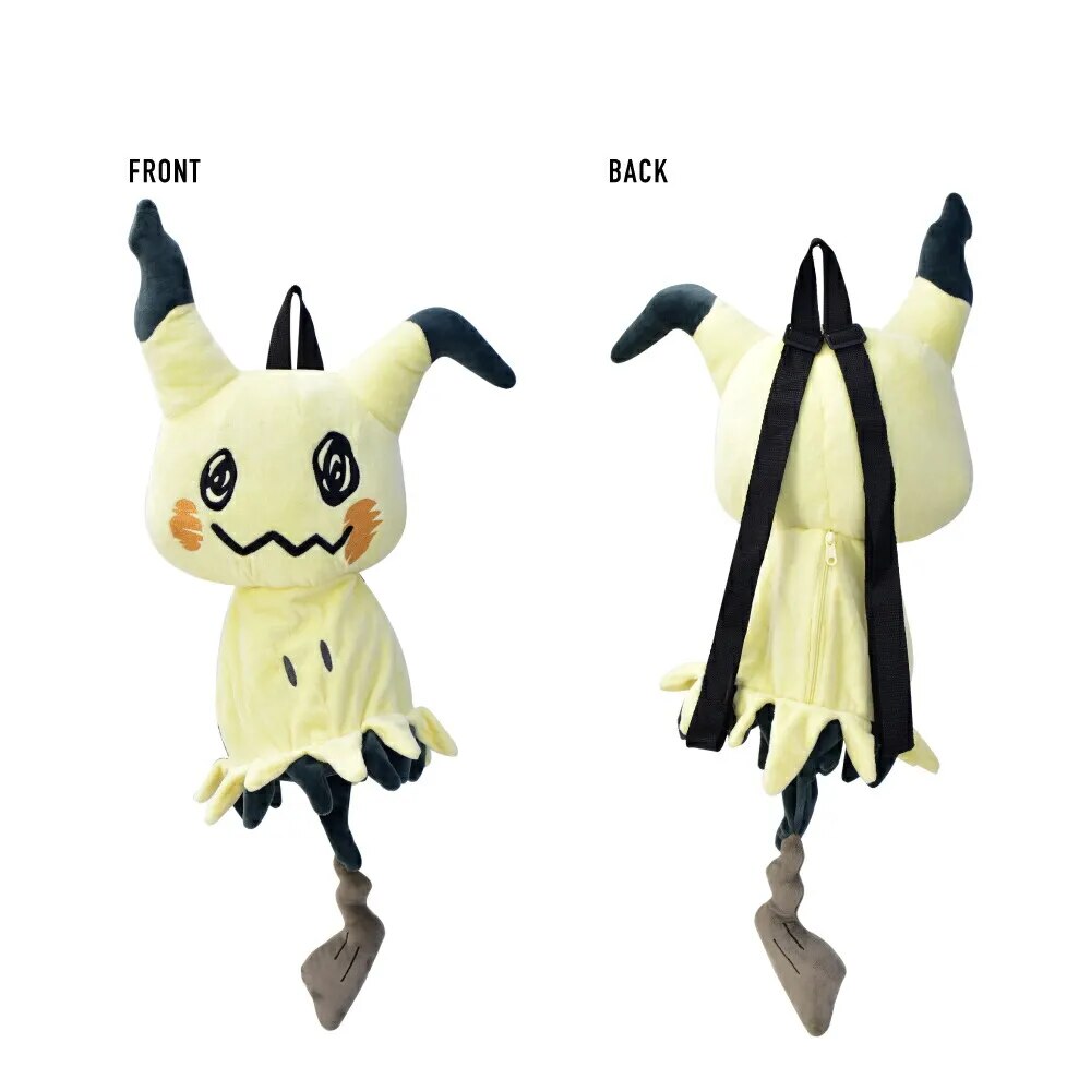 Kawaii Pokemon Backpack Plush Suffed Toy Eevee Mew Snorlax Mimikyu Pikachu Bag Soft Schoolbag Kid Gift 1 - Mimikyu Plush