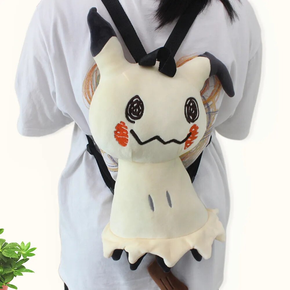 Kawaii Pokemon Backpack Plush Suffed Toy Eevee Mew Snorlax Mimikyu Pikachu Bag Soft Schoolbag Kid Gift 2 - Mimikyu Plush